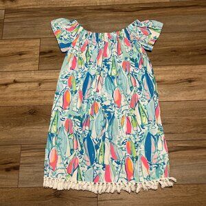 Lilly Pulitzer Marble Dress SMALL Beach Bae Sunglow Color Changing Off Shoulder